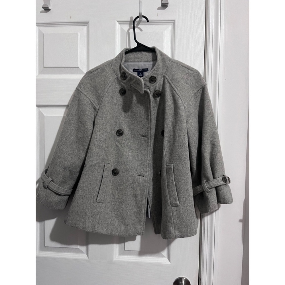 Gap 100% Wool Cropped Peacoat in Gray, S